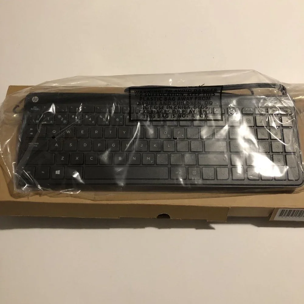 HP black Wired USB Keyboard 801526-DB2 New